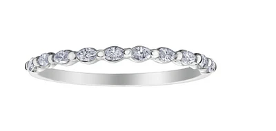14K White Gold Marquise Cut Diamond Band - 6.5 / Carat Weight