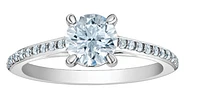 14K Lab Grown Round Brilliant Solitaire and Diamond Mount - Gold / Carat Total