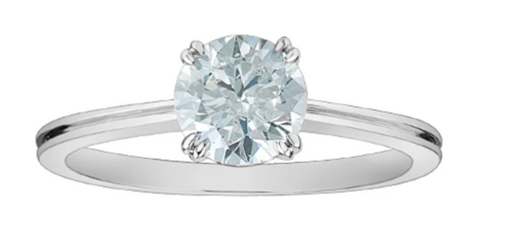 14K Lab Grown 1.00cttw Round Brilliant Cut 4 Claw Set Diamond Ring - Gold /