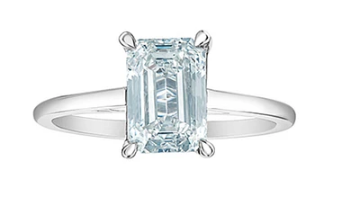 14K Lab Grown 1.00-2.00cttw Emerald Cut 4 Claw Set Diamond Ring - Gold / Carat Weight