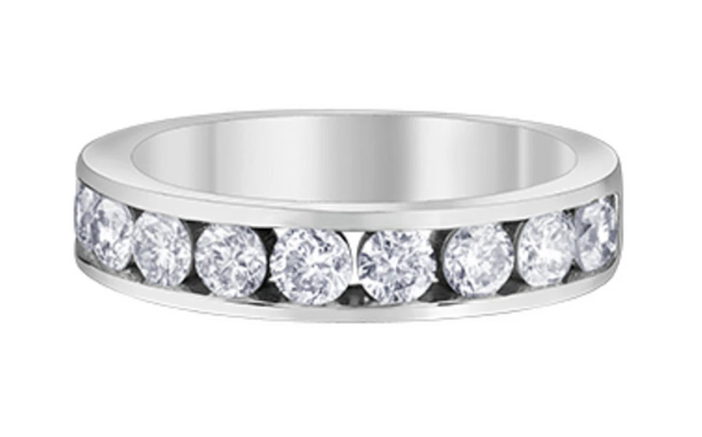 14K Lab Grown Round Brilliant Channel Set Diamond Band - Gold / Total Weight