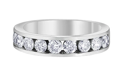 14K Lab Grown Round Brilliant Channel Set Diamond Band - Gold / Total Weight