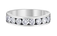 14K Lab Grown Round Brilliant Channel Set Diamond Band - Gold / Total Weight