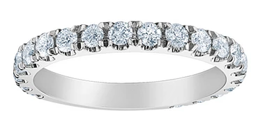 14K Lab Grown Round Brilliant Claw Set Diamond Band - Gold / Total Weight