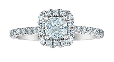 14K Lab Grown Cushion Shape Halo Style Diamond Ring - Gold / Carat Total