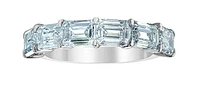 14K Lab Grown Emerald Cut Claw Set Diamond Band