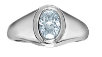 14K Lab Grown Oval Shape Bezel Set Diamond Band - Gold / 1.50 Total Weight