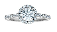 14K Lab Grown Round Brilliant Halo Style Diamond Ring - Gold / Carat Total