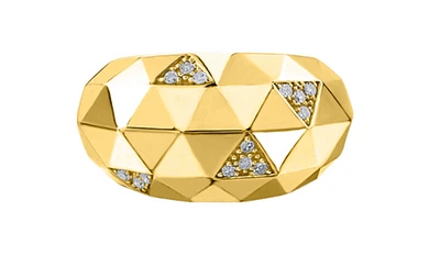 10Kt Diamond Geometric Fashion Ring