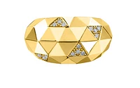 10Kt Diamond Geometric Fashion Ring
