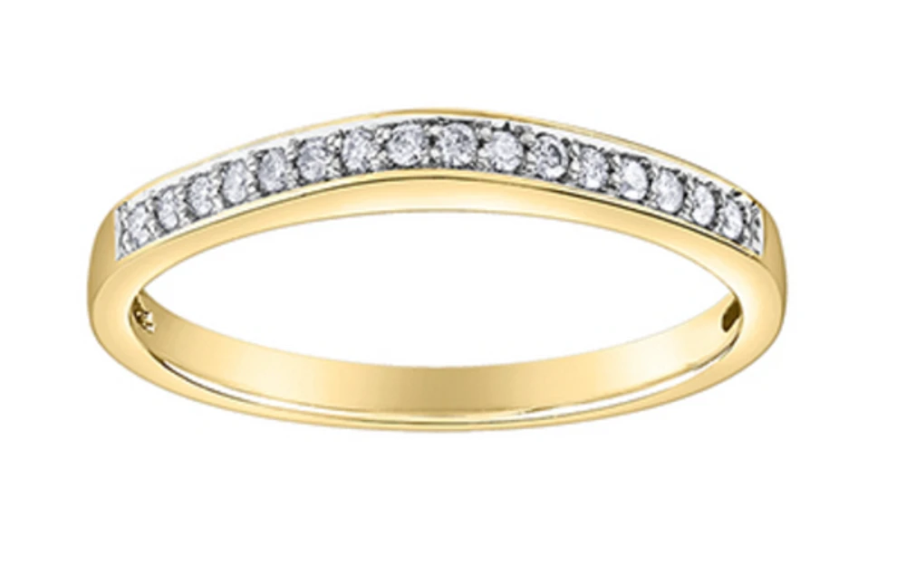 10Kt Claw Set Diamond Band - Gold
