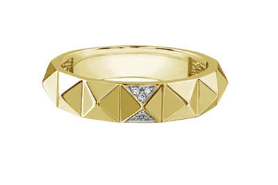 10Kt Geometric Diamond Fashion Ring - Gold
