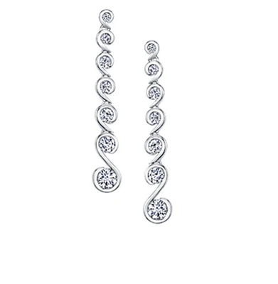 18K White Gold & Palladium Alloy ( hypoallergenic) 2.00cttw Diamond Drop Earrings