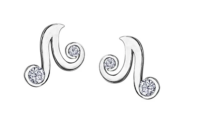 14K White Gold 0.44 Carat Total Diamond Stud Earrings
