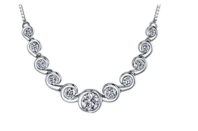 18K White Gold & Palladium Alloy (hypoallergenic) 1.00cttw Diamond Necklace