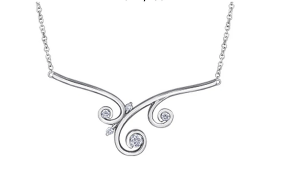 14K White Gold 0.25cttw Fancy Diamond Necklace