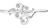 14K White Gold 0.72cttw Diamond Bangle, 7"