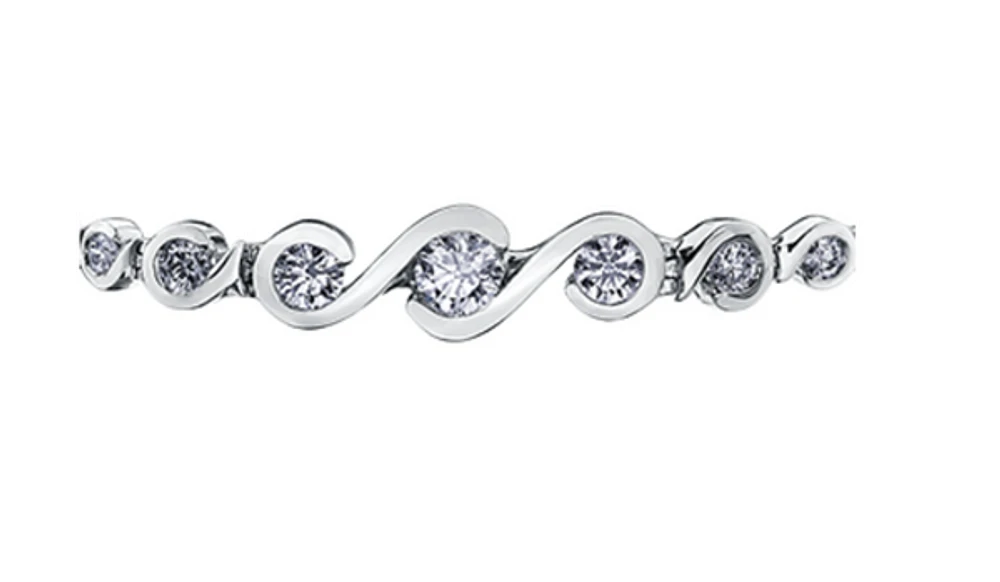 18Kt White Gold & Palladium Alloy (hypoallergenic)  2.50cttw Diamond Tennis Bracelet, 7"