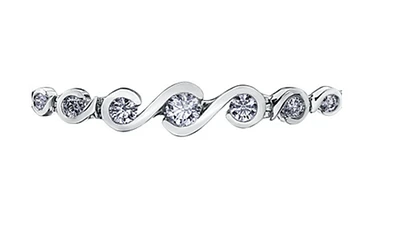 18Kt White Gold & Palladium Alloy (hypoallergenic)  2.50cttw Diamond Tennis Bracelet, 7"