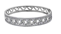 18Kt White Gold & Palladium Alloy (hypoallergenic)  2.52cttw Diamond Bangle, 7"