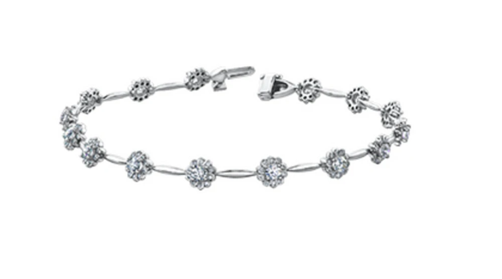 14K White Gold 2.03cttw Diamond Tennis Bracelet, 7"