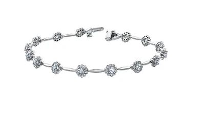 14K White Gold 2.03cttw Diamond Tennis Bracelet, 7"
