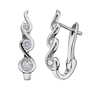14K White Gold 0.50cttw Diamond Drop Earrings