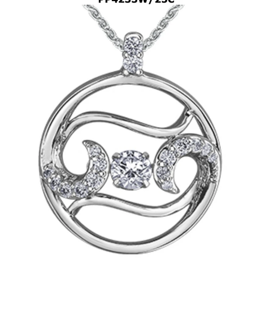 14K White Gold Diamond Necklace