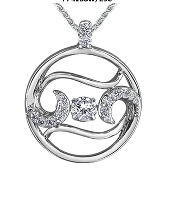 14K White Gold Diamond Necklace