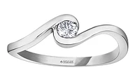14K White Gold 0.14cttw Diamond Engagement Ring, 6 - /