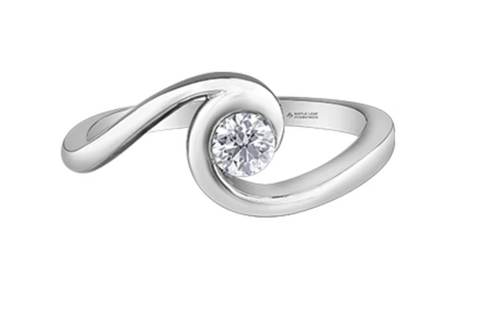 14K White Gold 0.23cttw Diamond Engagement Ring, 6 - /