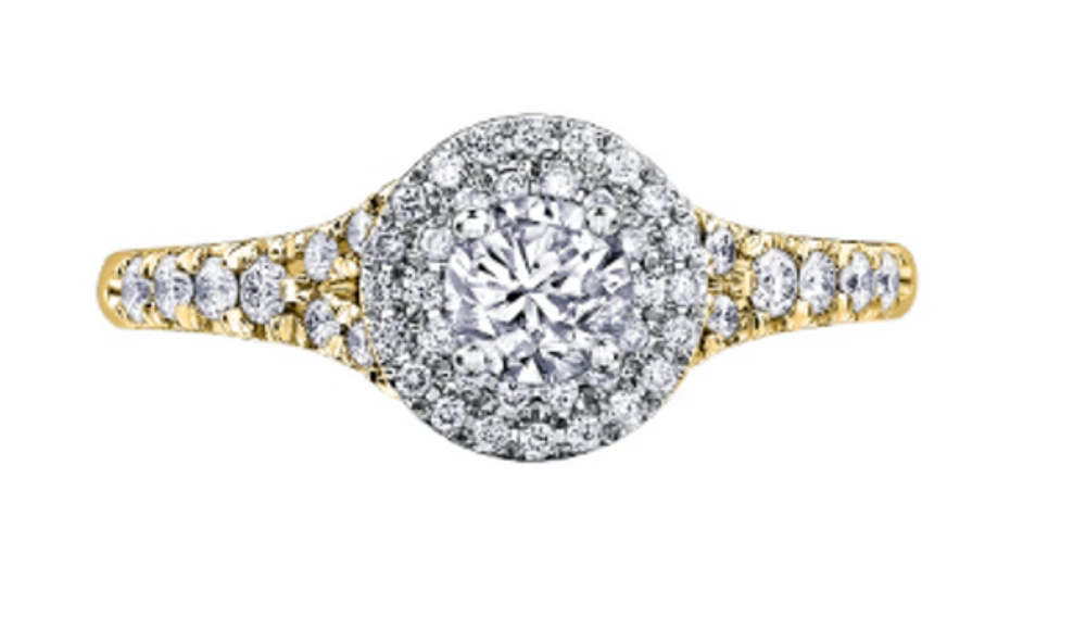 18K White Gold/Palladium Alloy & Rose Gold (hypoallergenic) Halo Diamond Ring