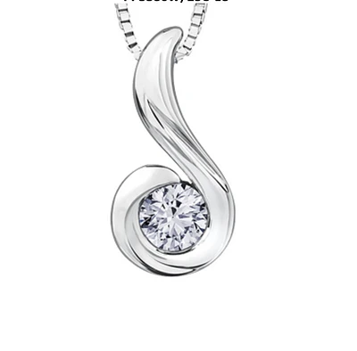 18K White Gold & Palladium Alloy (hypoallergenic) 0.25cttw Diamond Necklace