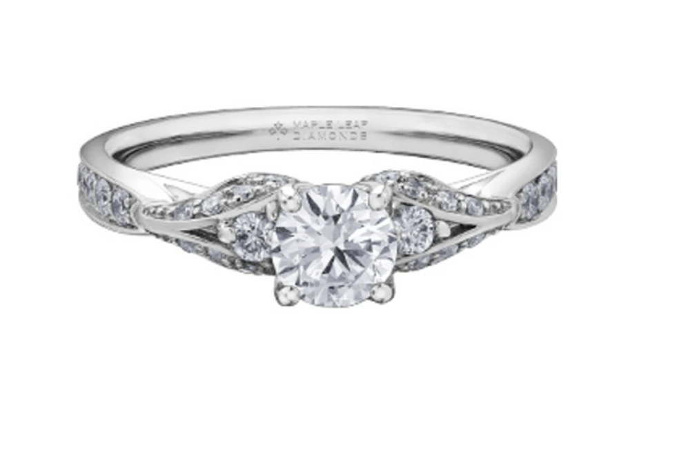 18K White Gold/Palladium Alloy (hypoallergenic) Fancy Diamond Ring - Gold /