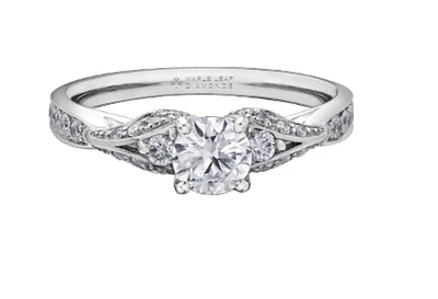 18K White Gold/Palladium Alloy (hypoallergenic) Fancy Diamond Ring - Gold /