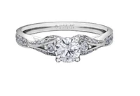 18K White Gold/Palladium Alloy (hypoallergenic) Fancy Diamond Ring - Gold /