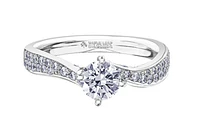 18K White Gold/Palladium Alloy (hypoallergenic) 1.05cttw Round Brilliant Diamond Ring - Gold /