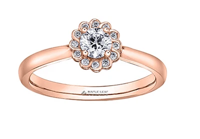 18K Rose Gold/Palladium Alloy (hypoallergenic) 0.30-0.90cttw Round Brilliant Diamond Ring - Gold / 0.30 Carat Total