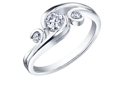 18K White Gold/Palladium Alloy (hypoallergenic) 0.40cttw Round Brilliant Mulit-Stone Diamond Ring