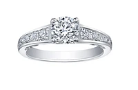 18K White Gold/Palladium Alloy (hypoallergenic) Round Brilliant Diamond Ring