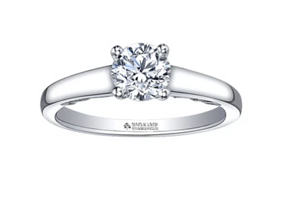 18K White Gold/Palladium Alloy (hypoallergenic) 0.50-1.00cttw Round Brilliant Solitaire Diamond Ring - / Carat Total