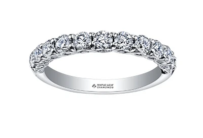 18K White Gold/Palladium Alloy (hypoallergenic) 0.40-1.90cttw Round Brilliant Multi-Stone Diamond Band - / Carat Total