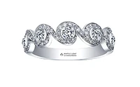 18K White Gold/Palladium Alloy (hypoallergenic) 0.65cttw Round Brilliant Multi-Stone Diamond Band