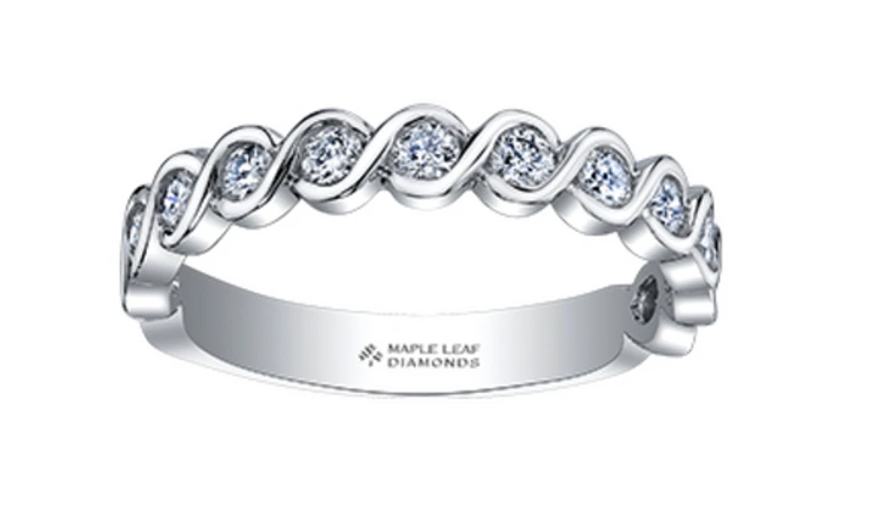 18K White Gold/Palladium Alloy (hypoallergenic) 0.20-0.50cttw Round Brilliant Multi-Stone Diamond Band - / Carat Total