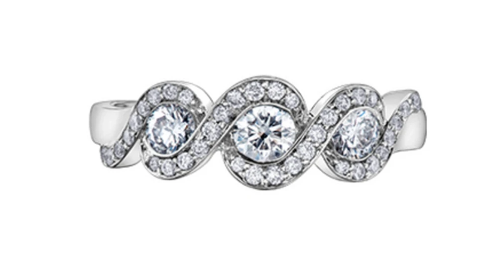18K White Gold/Palladium Alloy (hypoallergenic) 0.60-1.00cttw Round Brilliant Multi-Stone Diamond Band - / Carat Total
