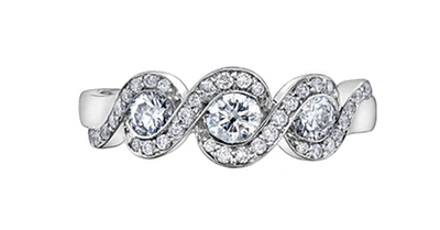 18K White Gold/Palladium Alloy (hypoallergenic) 0.60-1.00cttw Round Brilliant Multi-Stone Diamond Band - / Carat Total