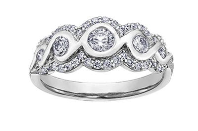 18K White Gold/Palladium Alloy (hypoallergenic) 0.62cttw Round Brilliant Multi-Stone Diamond Band