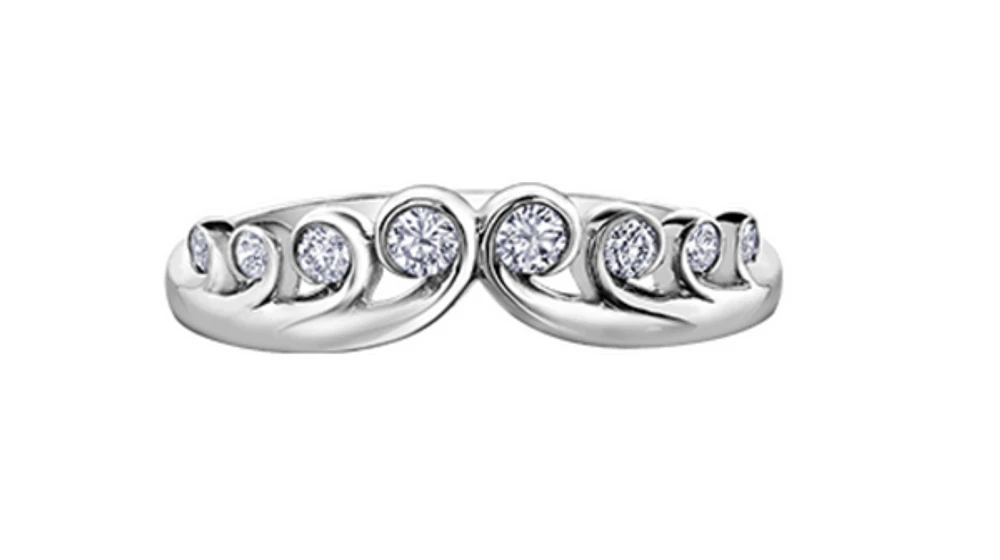 14K White Gold 0.18cttw Round Brilliant Multi-Stone Diamond Ring - Gold/Palladium