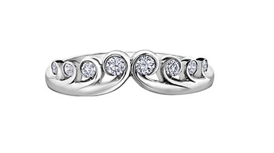 14K White Gold 0.18cttw Round Brilliant Multi-Stone Diamond Ring - Gold/Palladium
