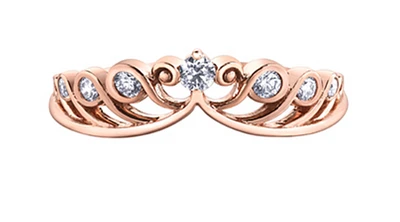 14K Rose Gold 0.18cttw Round Brilliant Multi-Stone Diamond Ring - Gold/Palladium